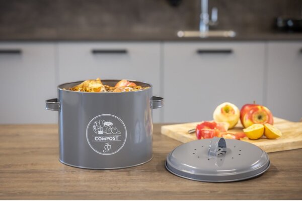 Contenitore grigio per rifiuti compostabili 6,3 l Secret Du Potager - Esschert Design