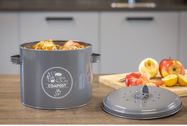 Contenitore grigio per rifiuti compostabili 6,3 l Secret Du Potager - Esschert Design