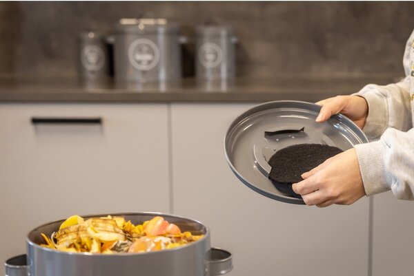 Contenitore grigio per rifiuti compostabili 6,3 l Secret Du Potager - Esschert Design