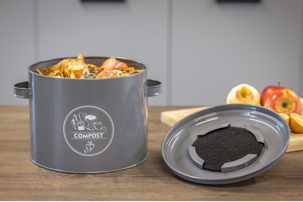 Contenitore grigio per rifiuti compostabili 6,3 l Secret Du Potager - Esschert Design