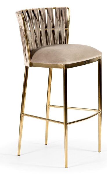 Sgabello da bar Hordia 70 beige/oro – 53x53x99 cm