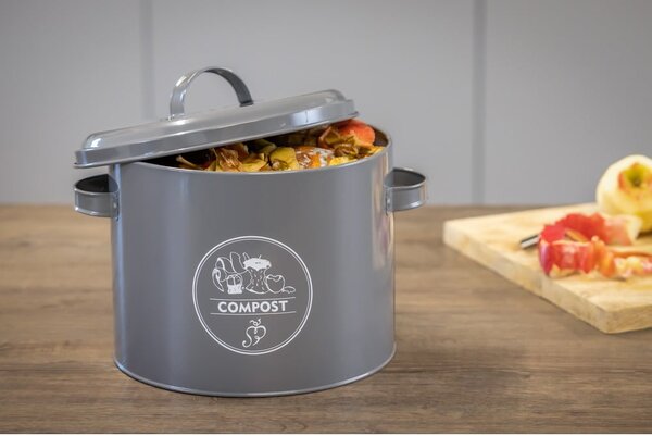 Contenitore grigio per rifiuti compostabili 6,3 l Secret Du Potager - Esschert Design