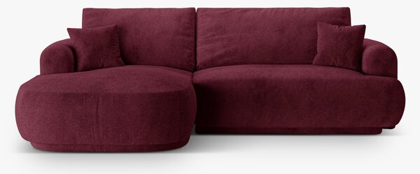 Divano letto angolare Ella con contenitore in tessuto strutturato – L271cm
