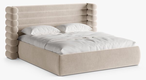 Letto imbottito Mount con contenitore in velluto Salvador – 160x200 cm
