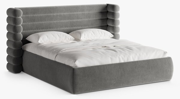 Letto imbottito Mount con contenitore in velluto Salvador – 200x200 cm