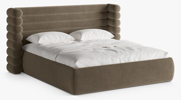 Letto imbottito Mount con contenitore in velluto Salvador – 140x200 cm