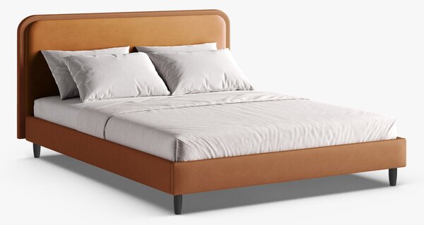 Letto imbottito Aveline in Magic Velvet e pelle vegan Vega - 160x200 cm