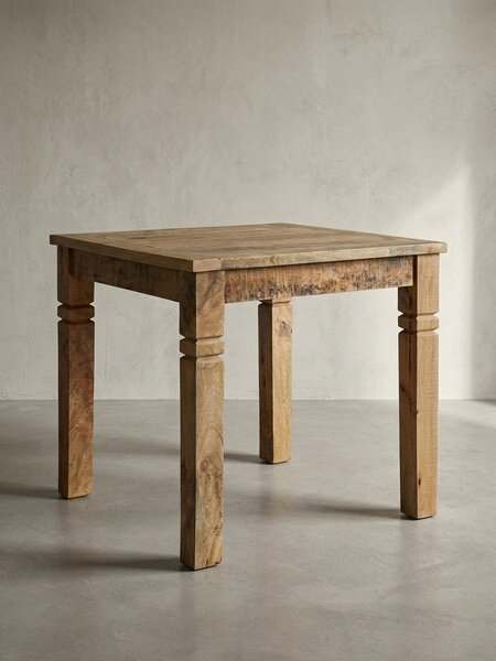 Tavolo da pranzo WL5.077 Marrone 80 x 80 x 76 cm Legno massello di mango, Design rustico Tavolo da pranzo massiccio, Tavolo quadrato per sala da pranzo, Tavolo da cucina per 4 persone, Tavolo rustico in legno piccolo
