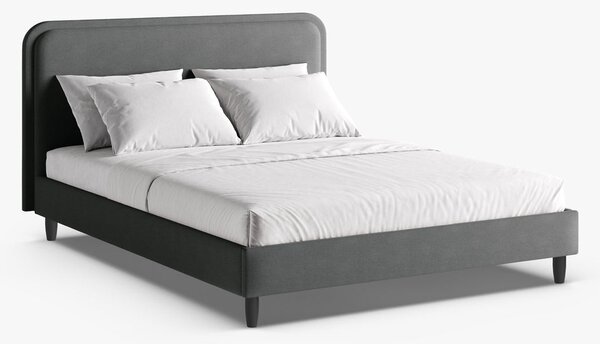 Letto imbottito Aveline in tessuto strutturato Wind - 200x200 cm
