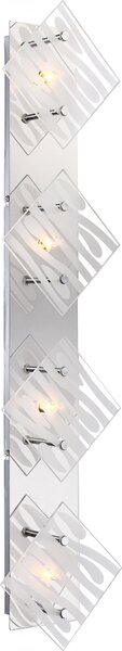 Lampada a sospensione Globo, modello Dl, metallo cromato, 4Xg9, codice prodotto 48694-4