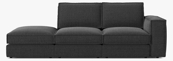 Divano Pola 2 posti con pouf in tessuto strutturato – 259x103x88 cm
