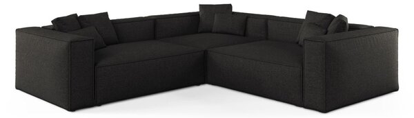 Divano angolare Aveiro 5 posti in chenille - 268x86x268