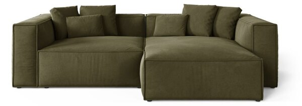 Divano angolare Aveiro 3 posti in velluto - 167x86x254
