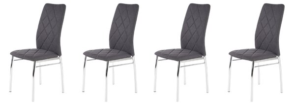 Set di 4 sedie K309 in tessuto grigio scuro