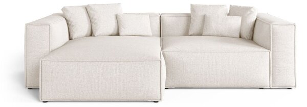 Divano angolare Aveiro 3 posti in chenille - 167x86x254