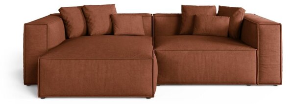 Divano angolare Aveiro 3 posti in tessuto strutturato - 167x86x254