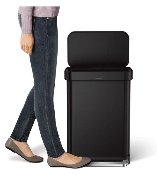 Cestino in acciaio nero opaco 55 l - simplehuman