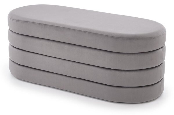 Panca CALPI in velluto grigio con contenitore – 110x46x42 cm