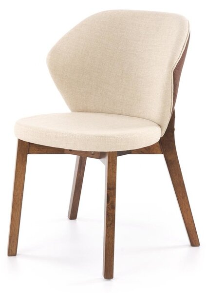 Sedia K583 in legno massello noce con seduta beige – 57x63x81 cm