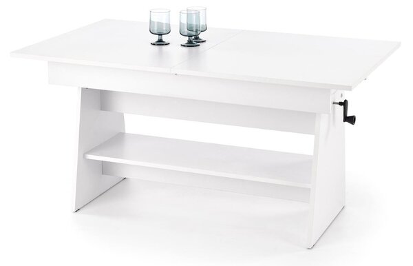 Tavolino trasformabile ERIKA bianco allungabile – 120–160x70x61–72 cm