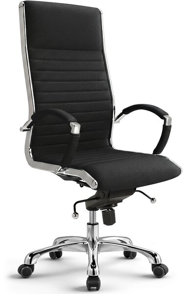 VERSEE Montreal sedia da ufficio in tessuto nero - sedia direzionale ergonomica, sedia operativa girevole con schienale alto, comodamente imbottita, portata fino a 150 kg