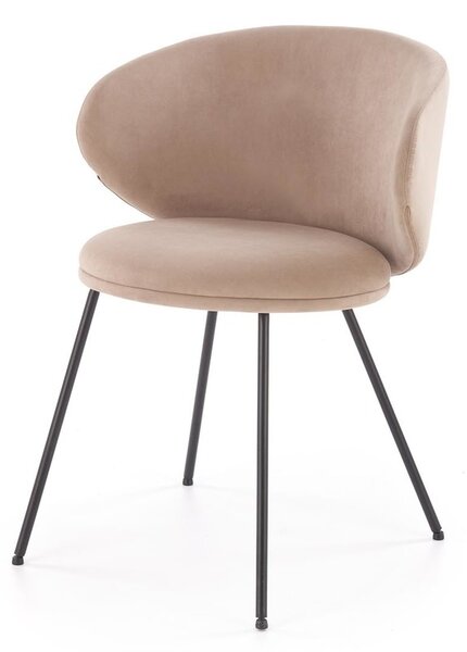 K567 sedia imbottita beige con struttura in metallo