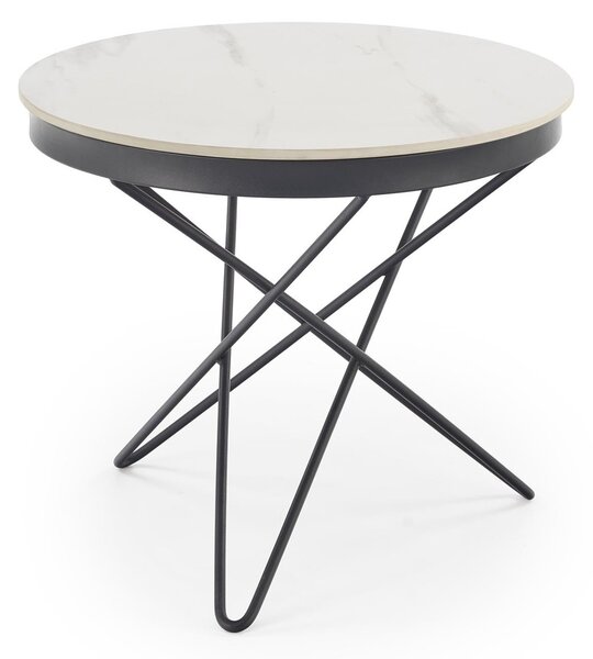 Tavolino Leila 2 effetto marmo bianco e nero – Ø60x55 cm