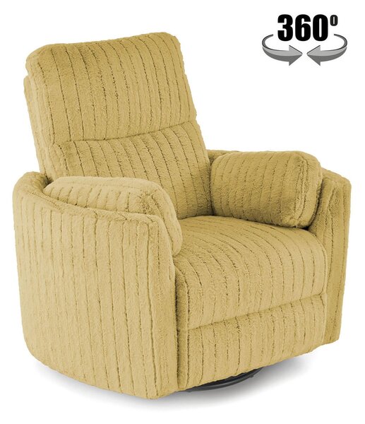 Poltrona relax PEGAS in tessuto color senape