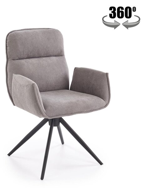 Sedia K574 girevole in tessuto grigio chiaro – 60x60x88 cm
