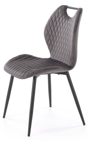 Sedia K569 in velluto grigio chiaro – 47x54x84 cm