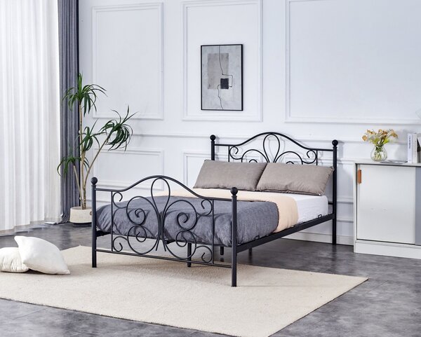 Letto Panama in metallo nero – 140×200 cm