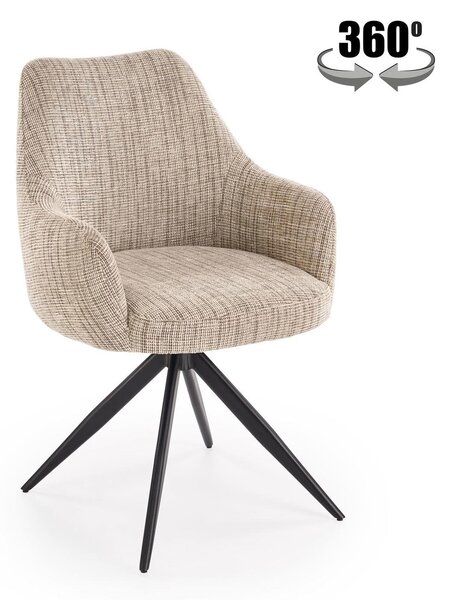 Sedia K564 girevole in tessuto beige – 60x63x87 cm