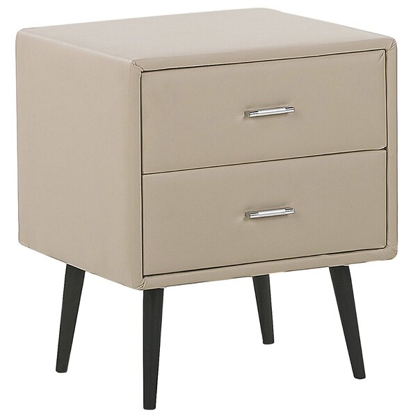 Comodino BELIANI Beige Gambe Nere Design Minimalista Moderno