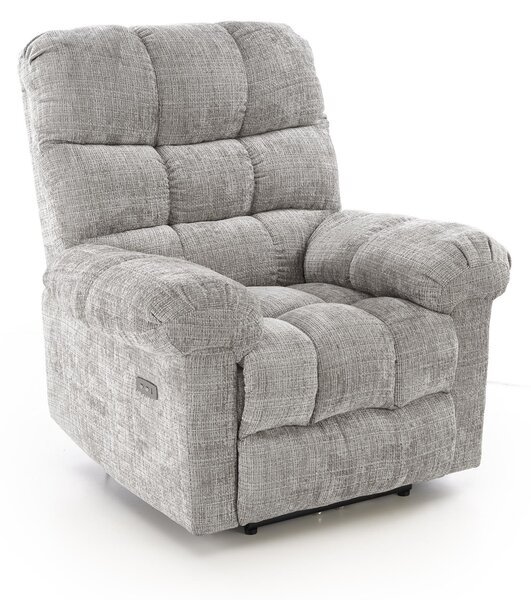 Amore – Poltrona relax elettrica in tessuto grigio chiaro