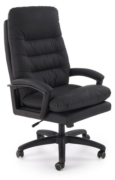 Sedia da ufficio HARBOR in eco-pelle nera – 65x72x112-118 cm