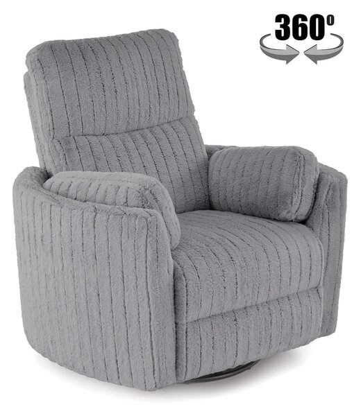 Pegas – Poltrona reclinabile elettrica grigio chiaro con funzione girevole e dondolo