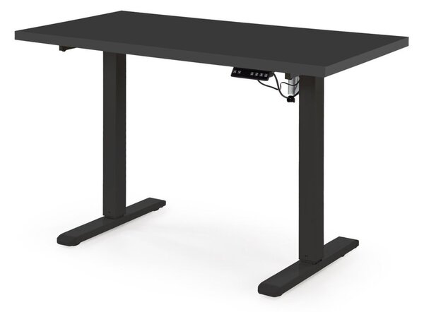 Scrivania regolabile B54 con piano nero e struttura nera – 120x60x75-120 cm