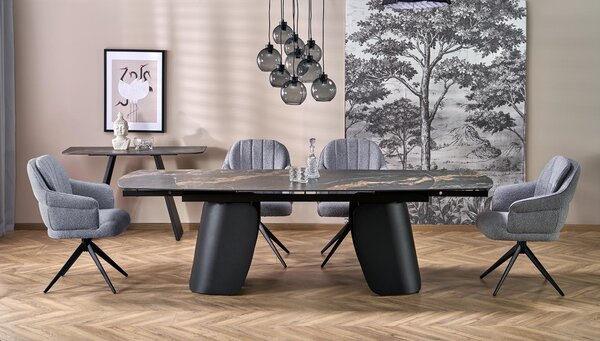 Tavolo allungabile Forum in marmo nero – 180-260x90x76 cm