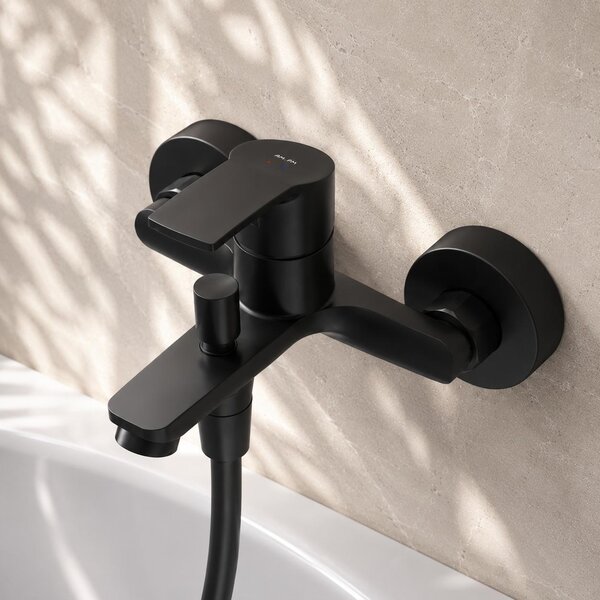 AM.PM Miscelatore per vasca da bagno Miscelatore per vasca da bagno nero Miscelatore monocomando a parete Bagno Rubinetti per vasca da bagno in ottone