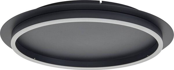 Lindby LED plafoniera Kunis, nero, plastica, Ø 46 cm