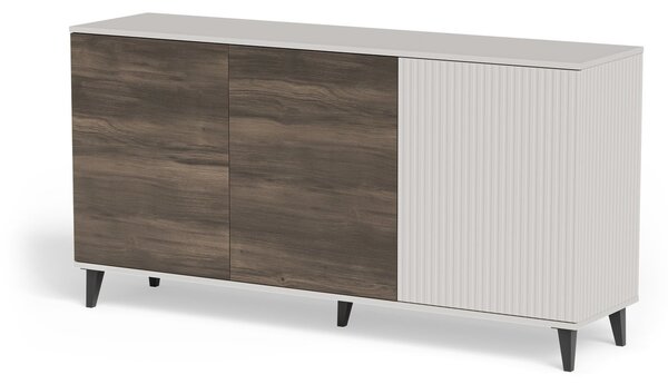 Comò Random 2 KM-1 in finitura cashmere, noce e nero – 160x40x82 cm