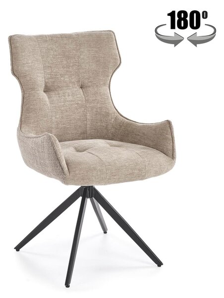 Sedia K573 in tessuto – beige – con seduta girevole 180° – 55x64x88 cm