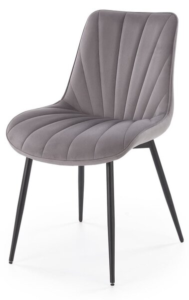 Sedia K589 in velluto grigio chiaro – 50x63x87 cm