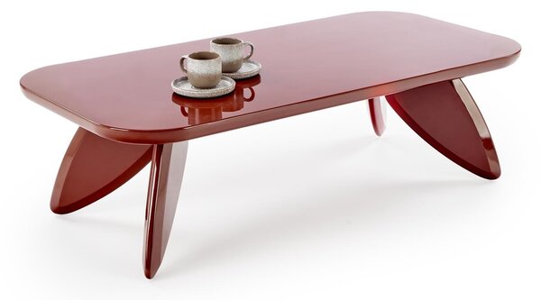 Tavolino Soraya in MDF laccato bordeaux – 120x60x36 cm