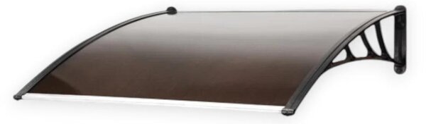 Pensilina copertura impermeabile trasparente in policarbonato alveolare montaggio facile - 100x80xH23 cm