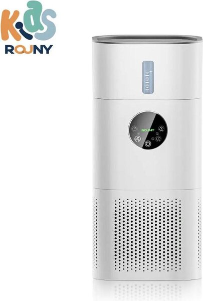Purificatore d'aria e umidificatore - 2 in 1 - Eliminazione degli odori - Umidificazione senza condensa - Senza PVC - 220 V - Spina britannica - Bianco