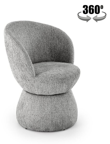 Sedia K581 girevole in tessuto color grigio – 63x62x82 cm