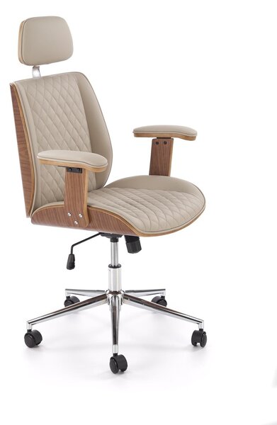 Sedia da ufficio Timber noce/beige – 72x68x114-122 cm