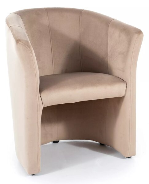 Poltrona TM-1 Velvet in velluto beige – 67x60x76 cm