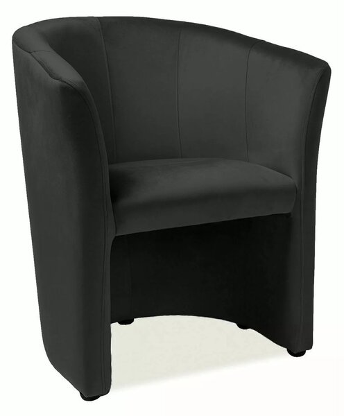 Poltrona TM-1 Velvet in velluto nero – 67x60x76 cm